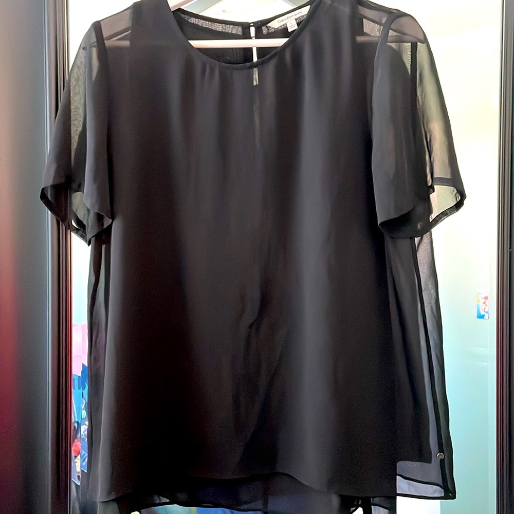Calvin Klein Jeans double layered top, sz L